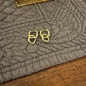 Pavoi paper clip link hoops - 14k gold plated - new never worn